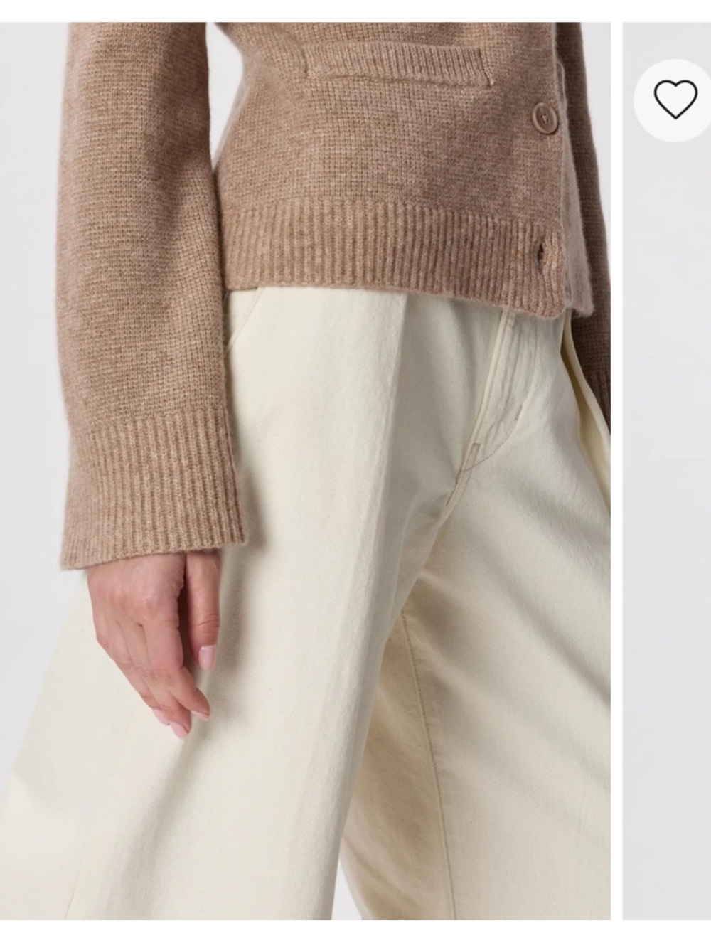 Quince  Mongolian Cashmere Structured Cardigan Sweater Oatmeal Size Small - Picture 5 of 7